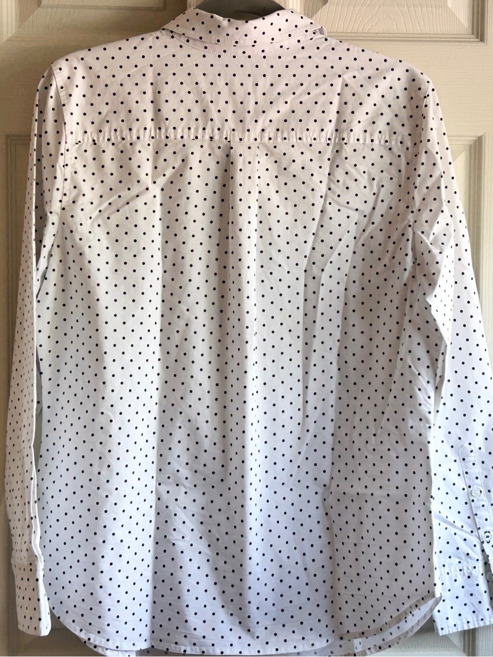 1901 Nordstrom Polka Dot Button-Down Shirt, Women’s size L White Black - Picture 2 of 10